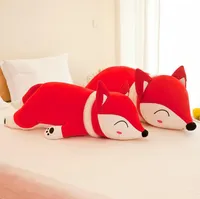 Plush Fox Hugging Animal Pillows Stuffed Animal Toys Gifts for Kids Red
