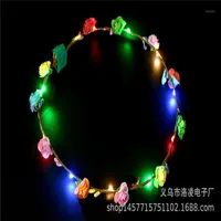 Party Decoration LED Flowers Wreath Glow Luminous Headband Hairband Ponytail Holder Headwear Color Hair Accessories