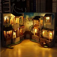 크리 에이 티브 DIY 책 Nok 선반 삽입 키트 가구 roombox Bookends 모델 건물 장난감 선물 홈 장식 220218