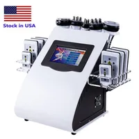 Stock USA Body Sculpting 40K slimming 6 In 1 Ultrasonic Cavitation Vacuum Radio Frequency Lipo Laser Machine for Spa