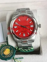 2021男性のGS工場品質防水メンズクリスタル腕時計124300ビジネス赤いダイヤル時計2824 Eta Mechanical 41mm 904Lスチールウォッチ