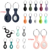 Soft TPU Loop Silicone Protective Cases for Airtag Anti-lost Device Finder Keychain Tracker Protect Cover with Buckle Scratch Resistant