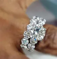Vecalon Classic Lady Promise Bague Set 925 Sterling Silver Diamant CZ Bijoux Déclaration Party Bandes de mariage Bagues pour femmes Bridal 1639 T2