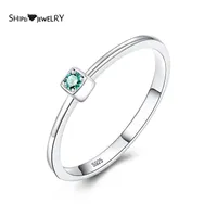 Klaster pierścienie Shipei 100% 925 Sterling Silver Emerald Różowy Sapphire Rubin Gemstone Ślubne Zaręczyny Pierścionek dla kobiet