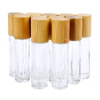 Bouteilles à rouleaux d'huile essentielles de 5ml 10 ml rouleau de verre transparent sur la bouteille de parfum avec boule de rouleau en acier inoxydable en acier inoxydable