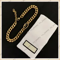 Mans Bracelet Gold Collier Collier Femmes Luxurys Designers Designers Bijoux HIP-HOP Chaîne Simple Bracelet Collier G Detter Brand Brace Dentelle pour hommes