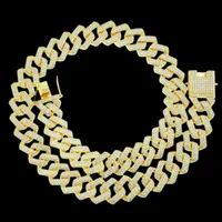 Цепи 20 мм со льдом из кубинской ссылки цепочка лента ожерелье для мужчин браслет женские ювелирные изделия женская эстетика уличная одежда хип-хоп шеи