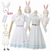Anime Costumes Beastars Haru Cosplay Costume Uniform White Animal Cute Kawaii Dress And Wig For Women Girls