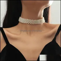 Pingentes Jewelristy Feminino Grade Geométrica Forma Handmade Frisado Colares Para Mulheres Moda Branco Simated Pearl Colar Jewelr