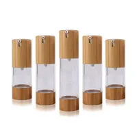 15ML30ML50ML Nature Bamboo AS Airless Bottle Cosmetics U shape pump head Travel Carrying lotion essence bottles