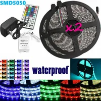 2*5M 32.8 Ft Led Strip Lighting Tape 12V Light Ribbon SMD RGB 300LEDs Flexible Color Changing With Remote Control Strips