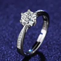 واحد بنات الكلاسيكية ستة مخلب الماس خاتم الزواج VMI9