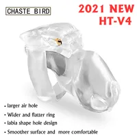 Czysty ptak 2021 Nowy Mężczyzna Chastity Urządzenie HT-V4 Zestaw Keuschheitsgurtel Cock Cage Penis Pierścień Bondage Pas Fetish Dorosłych Zabawki Q0515