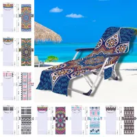 Beach Sed Sedie Mandala Pattern Piscina Lounge Asciugamani Asciugamani Sole Coperture con tasche per stoccaggio laterale