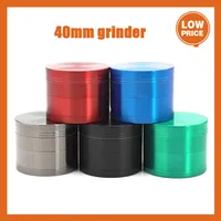 Herb grinder 40mm 4 parts multicolor available smoking accessories tobacco crusher Flat Grinders Zicn alloy cnc teeth