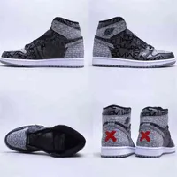 2021 Release1 High OG Rebellionaire X Banned 1s basketball Shoes Black White-Particle Grey Men Women Sports Sneakers 555088-036 36-47 with box