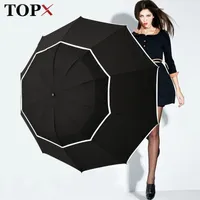 Topx 최고 품질 남성 비 여자 windproof 대형 파라과 남성 여성 태양 3 접이식 큰 우산 야외 parapluie 210320