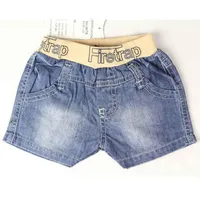 Jeans menino shorts criança letras números bordados crianças decorativas bebê calças de verão MH9078