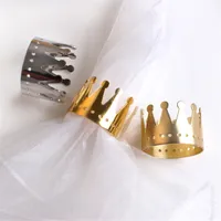 Silver Gold Metal Crown Servett Ringhållare