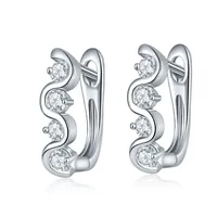 Exaggerated New Creative Zircon single row Diamond Earrings versatile micro crystal earrings