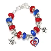 Charm Bracelets Baseball Team Suitable For DIY Copper Silver Plated Extension Bracelet Men&#039;s And Women&#039;s Jewelry Gifts