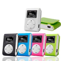 Mp3 Player Mini USB Metal Clip Portable Audio LCD Screen FM Radio Support Micro SD TF Card Lettore With Earphone Data Cable262v212w