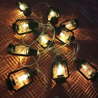 Strings LED Retro Kerosene Lamp String Lights Fairy Battery-operated Garland For Decoration Christmas Home