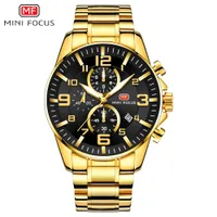 Sichu1-Mini Focus Gold Men's Reloj, Dial Grande, Banda de acero impermeable de estilo luminoso de estilo caliente de estilo medio