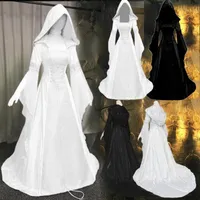 Casual Dresses Womens Medieval Vintage Style Court Hooded Tunic Dress Retro Fashion Woman Long Floor Length Cosplay Evening Party