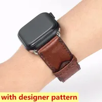 38 mm 40 mm 41 mm 42 mm 44 mm 45 mm Fashion Designer horlogebanden voor Iwatch -serie 1 2 3 4 5 6 7 SE Top Kwaliteit Lederen Smart Bands Deluxe polsbandje Watchbands Wearable