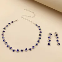Ensembles de bijoux Femme Silver plaqué or bling griffe Chaîne de la mariée collier diamant incrusté collier bracelet N6063