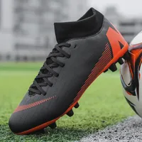 Sneakers Kids Adult Football Boots Outdoor Lawn Soccer Cleat TF Long Spikes Trainers Shoes Men Women Turf Futsal
