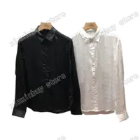 21SS designer vår sommar casual skjortor mode läder skjorta brev tee smidig tyg män kvinnor bomull vit svart