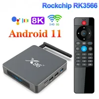 X96 x6 caixa de TV Android 11 8 GB de RAM 128 GB RockChip Rk3566 Suporte 4K 2T2R MIMO Dual WiFi 1000m 4G 64GB 32 GB Player Player