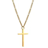 Pendentif Colliers Cross Collier pour hommes, 60cm Gold Couleur en acier inoxydable Chaîne classique Mode Bijoux Cadeau A779