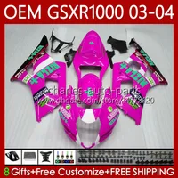 OEM Bodys For SUZUKI GSXR1000 K3 GSXR 1000 CC 03-04 Bodywork 67No.150 GSXR-1000 K 3 GSX R1000 2003 2004 GSX-R1000 1000CC 03 04 RIZLA pink Injection mold Fairing 100% Fit