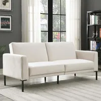 Meble do salonu Orisfur. Aksamitny tapicerowany nowoczesny kabriolet sofa futon sofa dla kompaktowej przestrzeni mieszkalnej, apartament, D437A