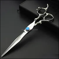Silver Shears Hair Scissors Care Styling Tools Products7 Inch Professional Tach per parrucchiere giapponese in acciaio a zaffiro di capelli barbiere