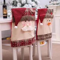 CHAIR COVERS 1PCS Julkåpa Fodral Pouch Gift Mr Santa / Snowman Xmas Holiday Party Home Seat Table Slipcover Decor
