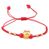 Bracelets Charm 2022 Китайский год Красный браслет Lucky Animal для Tiger Ручной Запястье Подарок Женщины Мужчины Дети