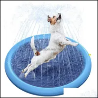 Kennels Pens Forniture per cani Pet Giardino domestico 170 * 170 cm Sprinkler Pad Play Gioca Raffreddamento Piscina Piscina Gonfiabile Vasca da spruzzo d'acqua Estate BA