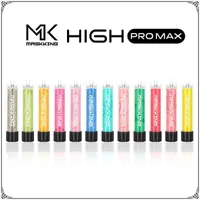 Maskking High GT Pro 최대 일회용 Vape 전자 담배 QR 코드 1500 퍼프 4.5ml 카트리지 투명 마우스 피스 13 색상 증기