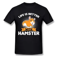 T-shirts Hommes La vie est meilleure avec Hamster Rongent Amover Propriétaire Pet Tshirt Homme T-shirt Chemises Coton Summer Tops T-shirts T-shirt Femme