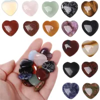 Presente Amor Heart Heart Stone Head Healing Crystone Party Favor Gemstones Natural Rosa Quartzo Artesanato Decoração Decoração Ornamentos