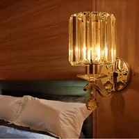 Modern LED Wall Sconce Long Crystal Bar Lights For Home Luster Iluminacion Interior Lighting Bedroom E27 Lamp Lampor