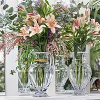 Nordic Crystal Dried Flower Vase Square Transparent Vaas Kleine Medium Oval Geschenkdoos 211215