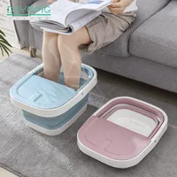 Fällbar plasthink fotbad för barn som blötlägger bassängen spa fot badmassage förvaring korg rengöring container hinkar