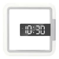 Otros accesorios de relojes 3D LED Digital Reloj de pared Mirror de reloj Hollow Tabla 7 Colores Temperatura Nightlight para sala de estar en el hogar Sala de estar
