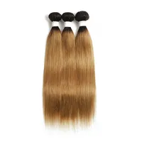2 Ton Ombre Hint Düz Demlenler Tissage Cheveux Humin Sarışın Kahverengi Bordo Kırmızı Remy İnsan Saç Uzantıları 1B Burg 27 30 99J Bundle