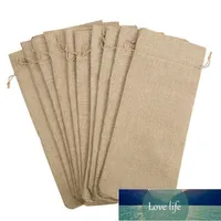 Gift Wrap 10pcs Jute Wine Bags, 14 X 6 1/4 Inches Hessian Bottle Bags With Drawstring1 Factory price expert design Quality Latest Style Original Status